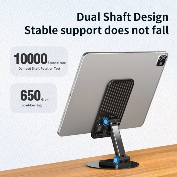 360 Degree Rotating Aluminum Alloy Phone Holder Desktop Telescopic Bracket, Black, White