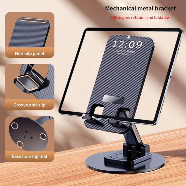 360 Degree Rotating Aluminum Alloy Phone Holder Desktop Telescopic Bracket, Black, White