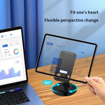 360 Degree Rotating Aluminum Alloy Phone Holder Desktop Telescopic Bracket, Black, White