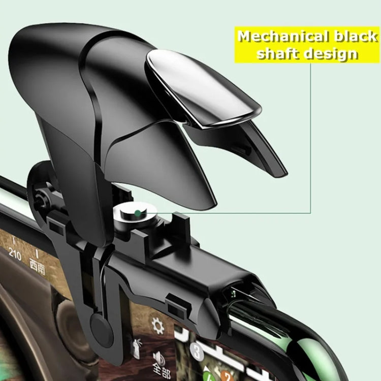 1pair CH5 Mobile Phone Trigger Mechanical Game Handle Contact High-sensitivity Aiming Key, Black, White