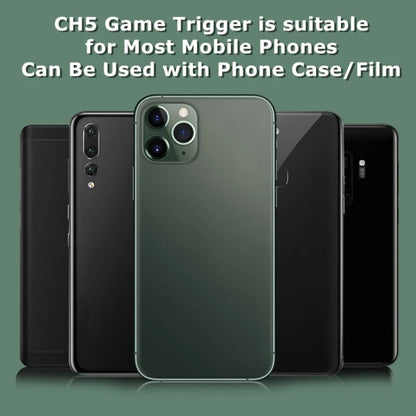 1pair CH5 Mobile Phone Trigger Mechanical Game Handle Contact High-sensitivity Aiming Key, Black, White