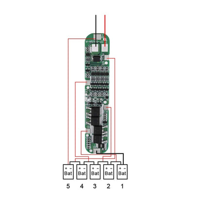 5 Strings 18.5V 18650 Lithium Battery Protection Board Anti-overcharge Overdischarge 21V Solar Battery Protection Board, 5S 18.5V