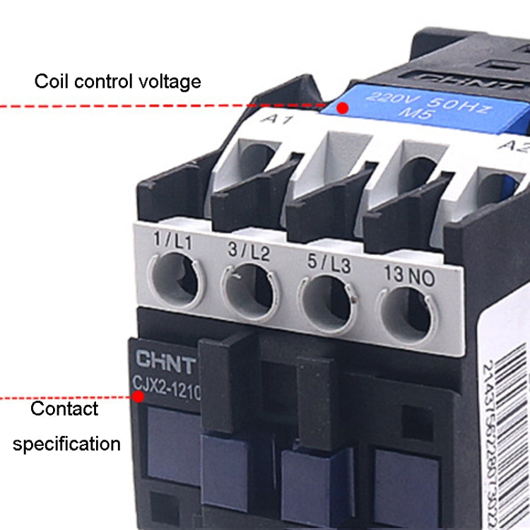 220V Silver Alloy Contacts Multi-Purpose Single-Phase AC Contactor, CHNT CJX2-0910 9A, CHNT CJX2-0901 9A, CHNT CJX2-1210 12A, CHNT CJX2-1201 12A, CHNT CJX2-1810 18A, CHNT CJX2-1801 18A, CHNT CJX2-2510 25A, CHNT CJX2-2501 25A, CHNT CJX2-3210 32A��������...
