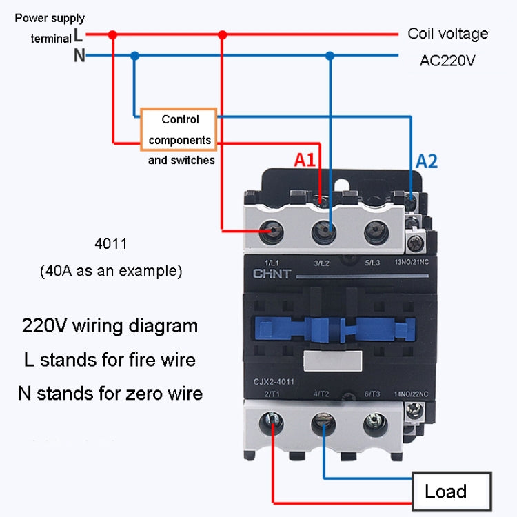 220V Silver Alloy Contacts Multi-Purpose Single-Phase AC Contactor, CHNT CJX2-0910 9A, CHNT CJX2-0901 9A, CHNT CJX2-1210 12A, CHNT CJX2-1201 12A, CHNT CJX2-1810 18A, CHNT CJX2-1801 18A, CHNT CJX2-2510 25A, CHNT CJX2-2501 25A, CHNT CJX2-3210 32A��������...