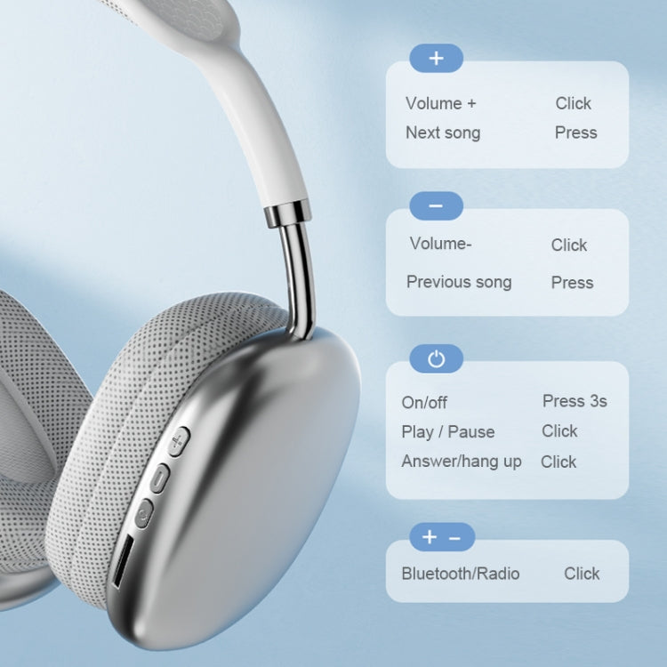 P9 Pro Max HiFi Sound Effect Noise Reduction Wireless Bluetooth Headset, P9 Pro Max (Blue), P9 Pro Max (White), P9 Pro Max (Black)