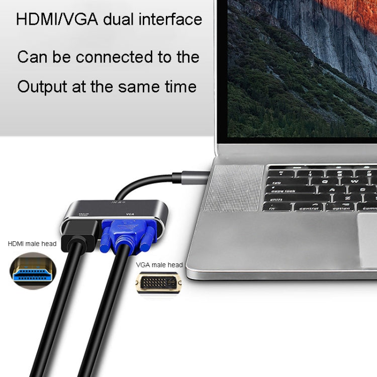 JINGHUA Z321 Multifunctional HUB Docking Station Converter, Type-C To HDMI+VGA, Type-C To HDMI+PD+USB