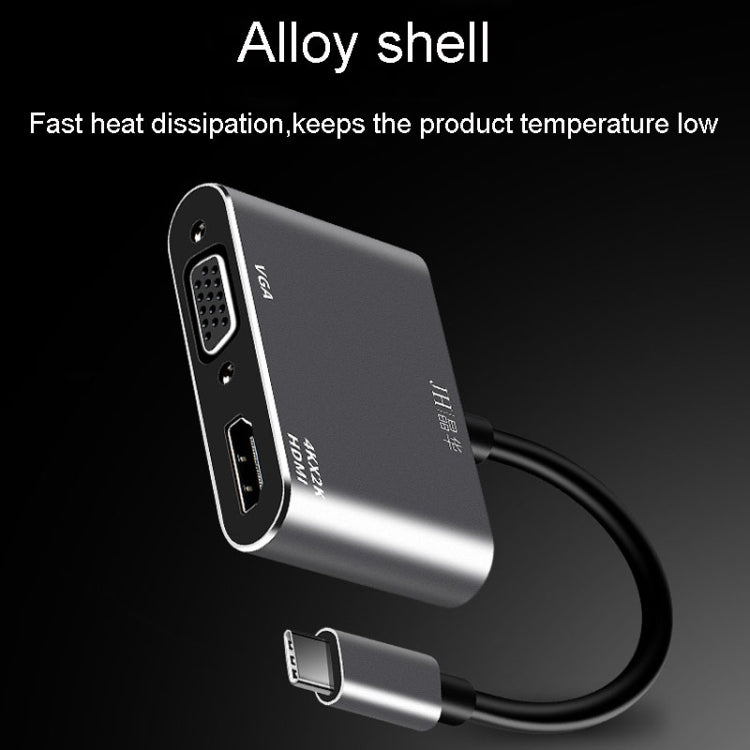JINGHUA Z321 Multifunctional HUB Docking Station Converter, Type-C To HDMI+VGA, Type-C To HDMI+PD+USB