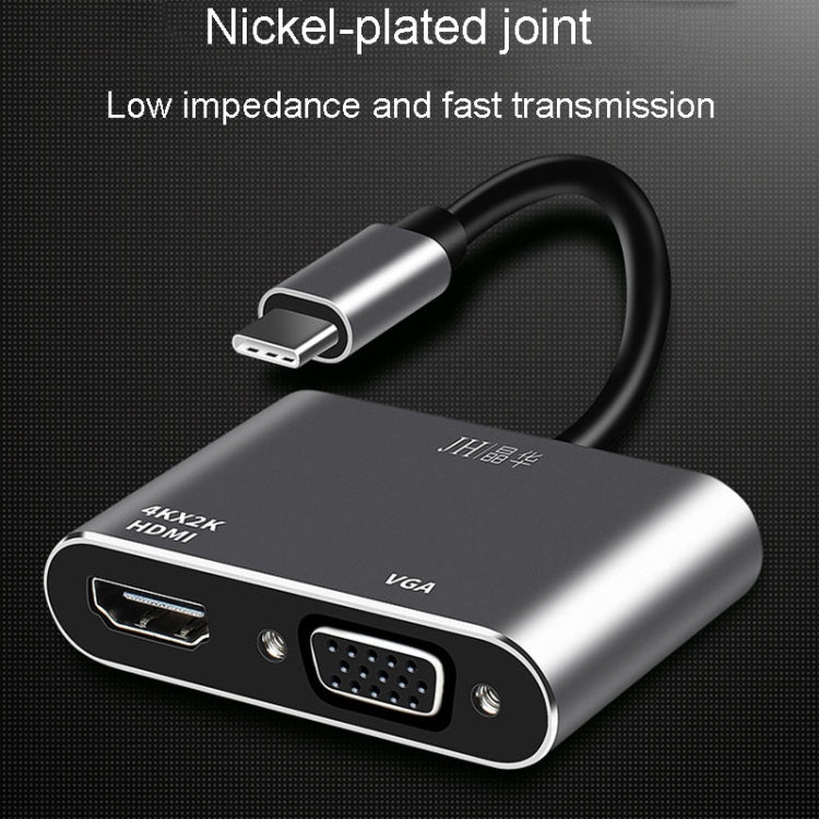 JINGHUA Z321 Multifunctional HUB Docking Station Converter, Type-C To HDMI+VGA, Type-C To HDMI+PD+USB