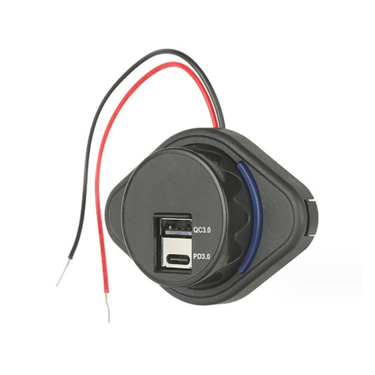 Cargador de coche USB-C 2 en 1 de carga rápida para modificación de coche, UCC-320 QC3.0+PD