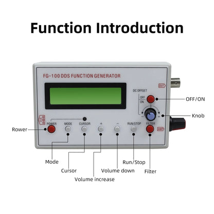 FG-100  1Hz-500kHz DDS Function Signal Generator Frequency Counter, FG-100