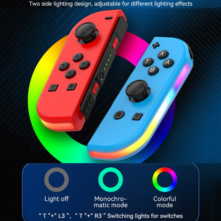 JOY-02 Gaming Left And Right Handle With RGB Lights Body Feel Bluetooth Gamepad For Switch / Switch OLED / Switch Pro / Switch Lite / Switch Joycon, Blue Red, Green Blue, White