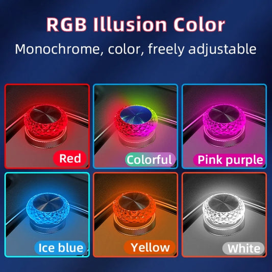 Mushroom Type Car USB Ambient Light LED Night Light Home Indoor Decoration Lamp, Ice Blue Light, White Light, Colorful Flashing