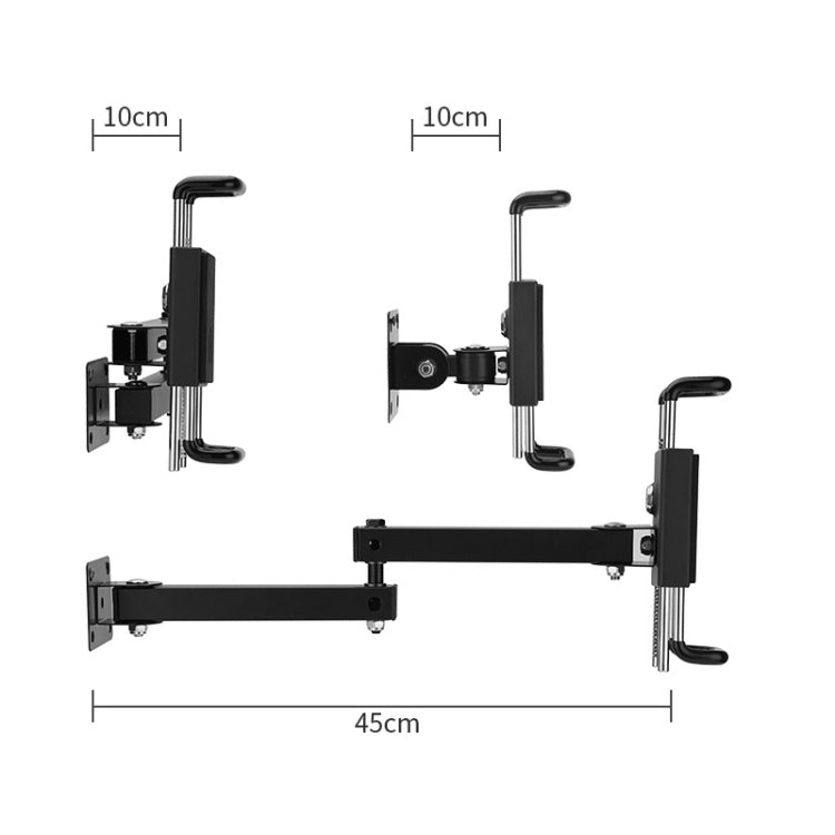 Tablet Wall Mount Holder Foldable Extendable Aluminum Alloy Mount With Anti Theft Security Lock, With Lock Long Arm