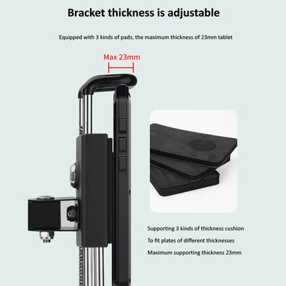 Tablet Wall Mount Holder Foldable Extendable Aluminum Alloy Mount With Anti Theft Security Lock, With Lock Long Arm