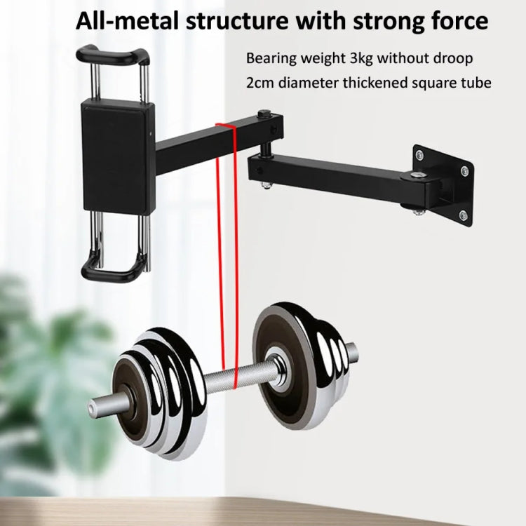 Tablet Wall Mount Holder Foldable Extendable Aluminum Alloy Mount With Anti Theft Security Lock, With Lock Long Arm