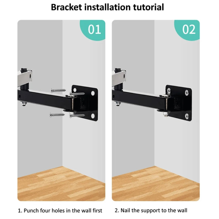Tablet Wall Mount Holder Foldable Extendable Aluminum Alloy Mount With Anti Theft Security Lock, With Lock Long Arm