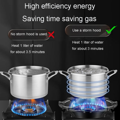 Kacheeg Household Gas Stove Gathering Fire Energy Saving Cover Kitchen Non-Slip Windscreen, Four-Jawed