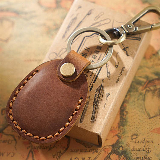 For AirTag Locator Leather Case Access Card with Keychain