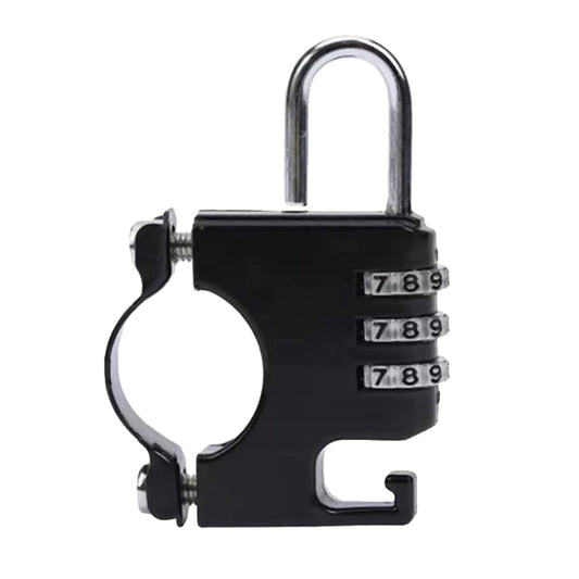 Casque de moto Antivol Casque Fixe Cadenas à combinaison, Noir, Argent