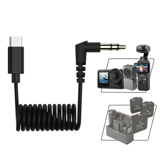 Cable adaptador de audio USB-C / Tipo-C a TRS macho de 3.5 mm para DJI Osmo Action 4 / 3 / 2 / Pocket 3
