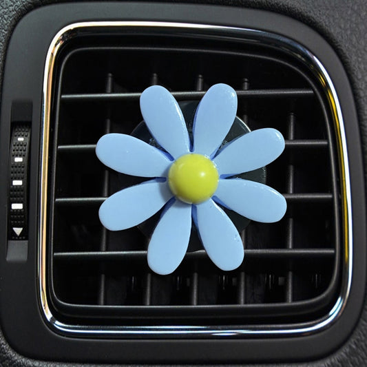 Clip de ventilation décoratif coloré en forme de marguerite pour aromathérapie, bleu