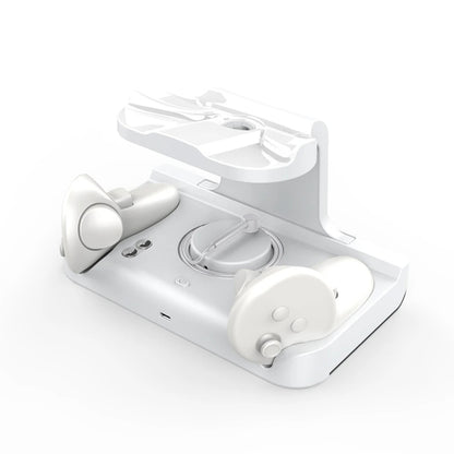 For Meta Quest 3 Headset Charging Base with Dazzle Lights VR Grip Charging Stand, White, Black