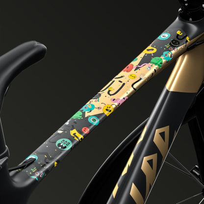 ENLEE E14611 10pcs /Set Bicycle TPU Invisible Film Road Bike Body Jersey Color Changing Membrane, Cartoon, Caterpillar, Beauty, Camouflage, Wood Monster, Sunset, Doughnut, Doodle, Orangutan, Chinese Dream