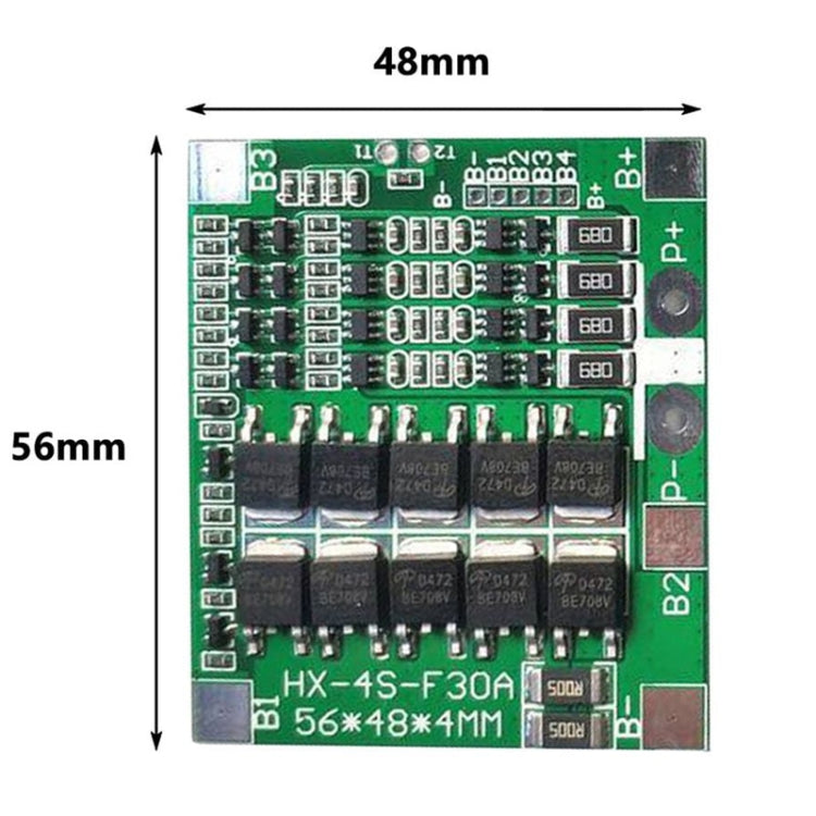 4 S 14.8V / 12.8V 30A Lithium Battery Protective Plate With Equalizer Lithium Iron Phosphate Battery Protection Board, 3.7V Lithium, 3.2V LiFePO4