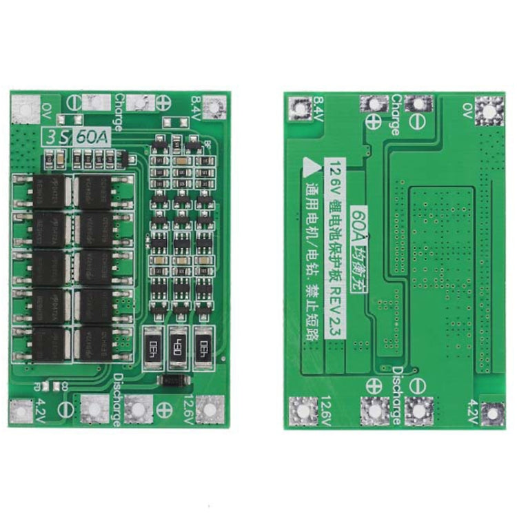 3S 11.1V 12.6V 60A 18650 Li-Ion Battery Charger Protection Board, 3S 11.1V 12.6V 60A (Balanced), 3S 11.1V 12.6V 60A (Enhanced)
