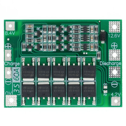 3S 11.1V 12.6V 60A 18650 Li-Ion Battery Charger Protection Board, 3S 11.1V 12.6V 60A (Balanced), 3S 11.1V 12.6V 60A (Enhanced)