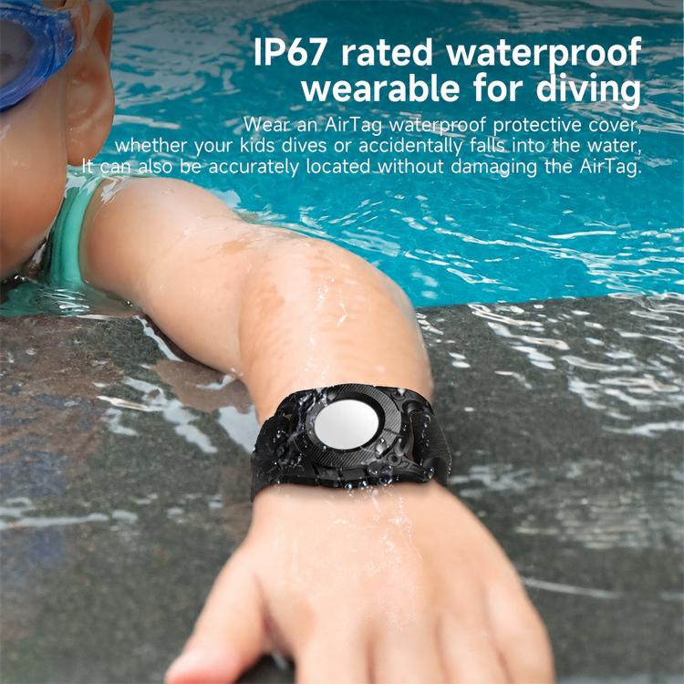 Pour bracelet de montre AirTag 2e génération / AirTag 1re génération, étui étanche IP67 avec bracelet à coller