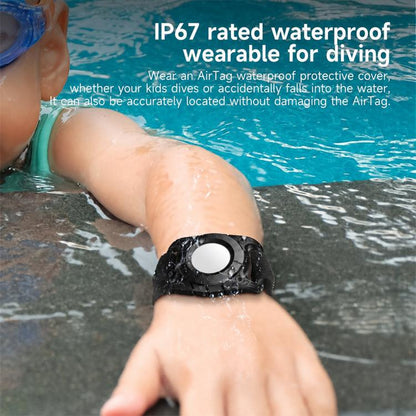Pour bracelet de montre AirTag 2e génération / AirTag 1re génération, étui étanche IP67 avec bracelet à coller