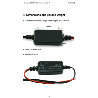 Vehicle Power Supply DC Ultra Thin Step-Down Power Converter, Fulree 12V To 3.3V 2.5A, Fulree 12V To 4.2V 2.5A, Fulree 12V To 5V 2.5A, Fulree 12V To 6V 2.5A, Fulree 12V To 7.5V 2.5A, Fulree 12V To 9V 1A