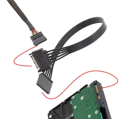 Power Supply SATA 15Pin Male And Female Extension Cable Durable Hard Disk Drive Power Connection Cables, 30cm 15Pin, 60cm 15Pin