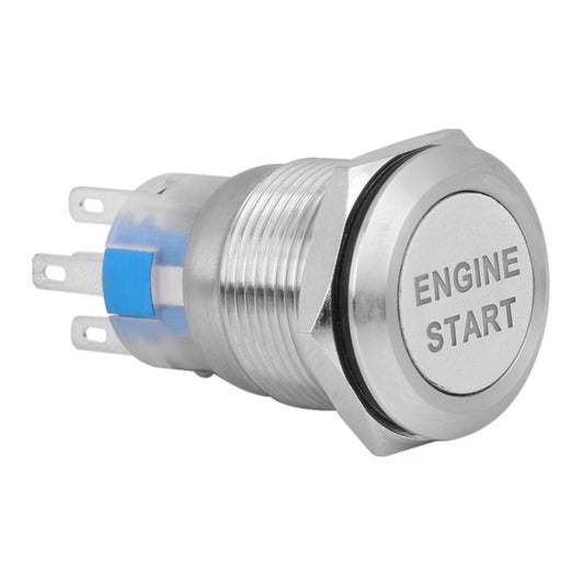 Interrupteur de démarrage à bouton unique pour modification de voiture 19MM, bouton métallique LED étanche, argent, noir