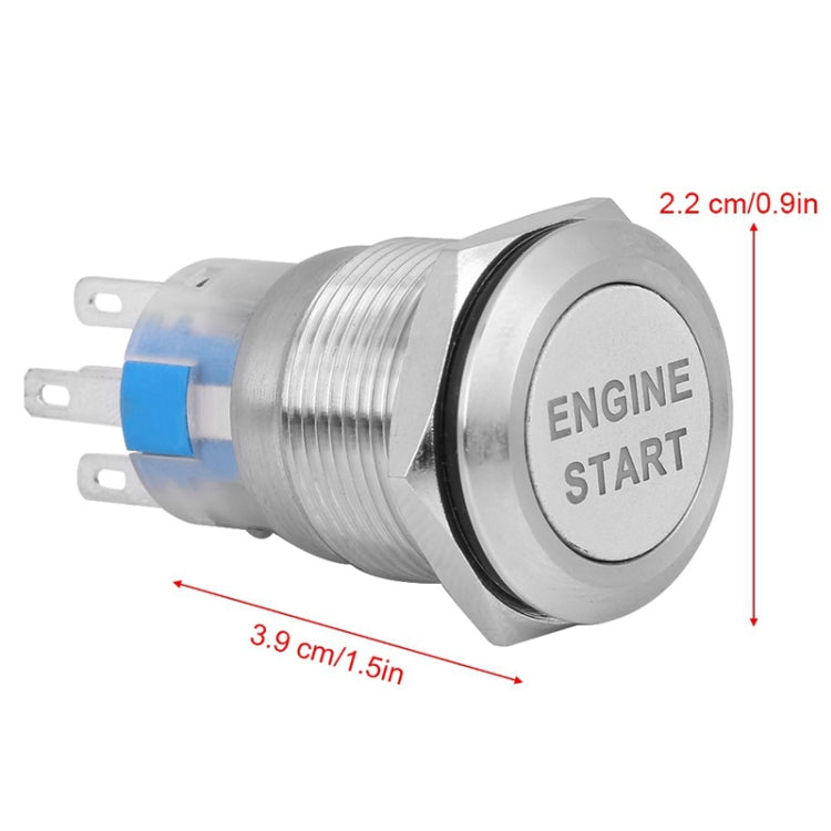 19MM Car Modification One-Button Start Switch Waterproof LED Metal Button