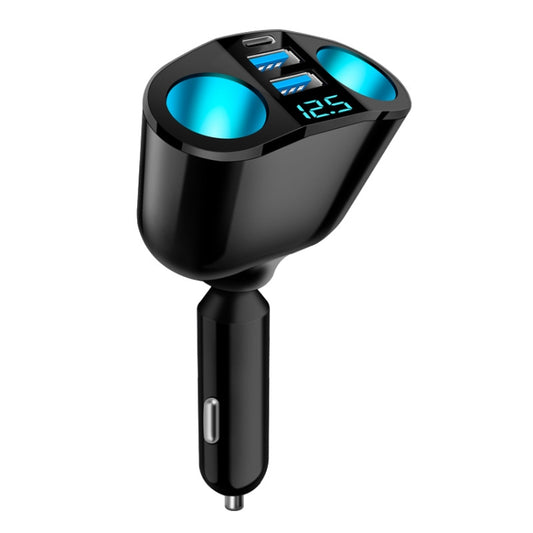 Chargeur de voiture multifonction double USB Type-C avec affichage numérique en temps réel, 3,1 A Double A+C, QC3.0+2,4 A Double A+C, 66 W Double A+C, PD+QC3.0+2,4 A Double A+C