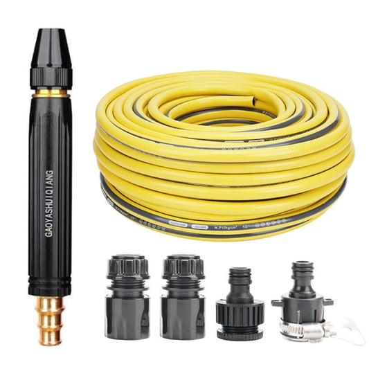 Household High Pressure Car Wash Metal Water Jet Car Brushing Booster Nozzle, 4 Connector+5m Pipe, 2 Clamps