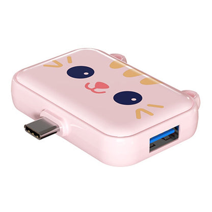 3 In 1 Type-C Docking Station USB Hub For iPad / Phone Docking Station, 3H HDMI+PD+USB3.0 Pink, 3C USB3.0+USB2.0 x 2 Pink