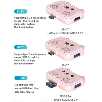 3 In 1 Type-C Docking Station USB Hub For iPad / Phone Docking Station, 3H HDMI+PD+USB3.0 Pink