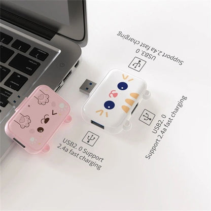 3 In 1 Type-C Docking Station USB Hub For iPad / Phone Docking Station, 3H HDMI+PD+USB3.0 Pink