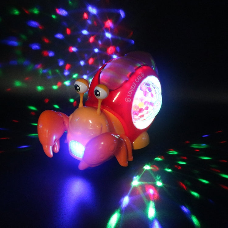 Crawling Hermit Crab Educational Electrical Toys Universal Music Light Projection Cartoon Children Toys, Hermit Crab Blue, Hermit Crab Orange