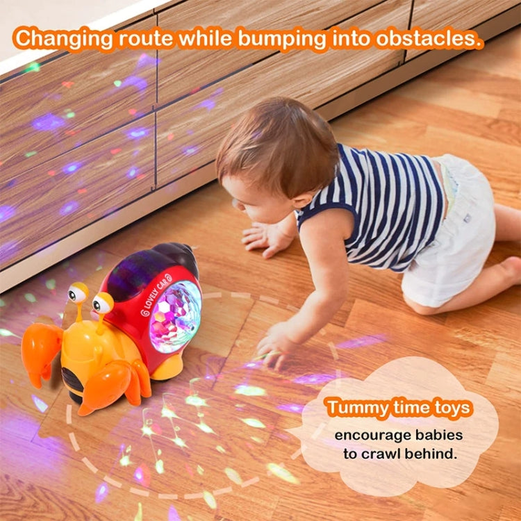 Crawling Hermit Crab Educational Electrical Toys Universal Music Light Projection Cartoon Children Toys, Hermit Crab Blue, Hermit Crab Orange