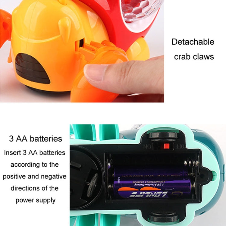 Crawling Hermit Crab Educational Electrical Toys Universal Music Light Projection Cartoon Children Toys, Hermit Crab Blue, Hermit Crab Orange