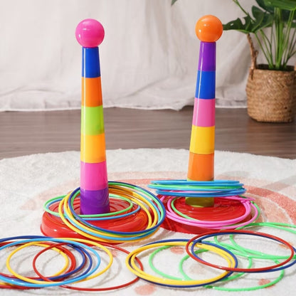 Nachtmarktstand Abnehmbare Wurf-Ring-Spiele Kinder Eltern-Kind-Spiele, 1 Turm 3 Ringe, 1 Turm 9 Ringe, 1 Turm+12 Ringe, 1 Turm 18 Ringe, 1 Turm 24 Ringe, 1 Turm+36 Ringe, 2 Türme 30 Ringe, 2 Türme 48 Ringe