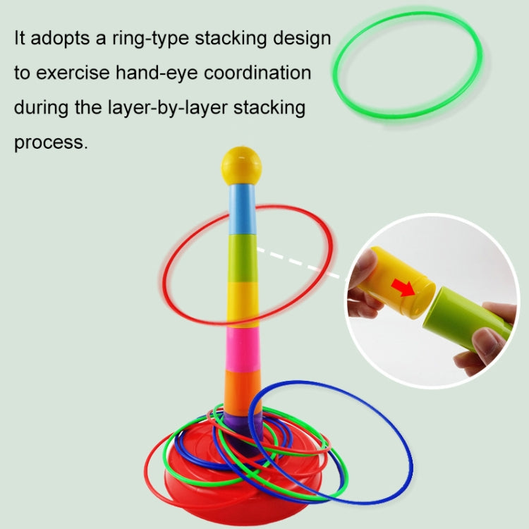 Nachtmarktstand Abnehmbare Wurf-Ring-Spiele Kinder Eltern-Kind-Spiele, 1 Turm 3 Ringe, 1 Turm 9 Ringe, 1 Turm+12 Ringe, 1 Turm 18 Ringe, 1 Turm 24 Ringe, 1 Turm+36 Ringe, 2 Türme 30 Ringe, 2 Türme 48 Ringe