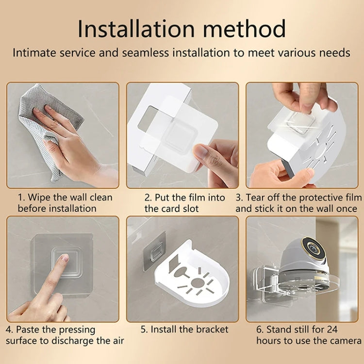 Traceless Wall Mounted Camera Bracket Home No-Punch Surveillance Rack Router Shelf, Transparent