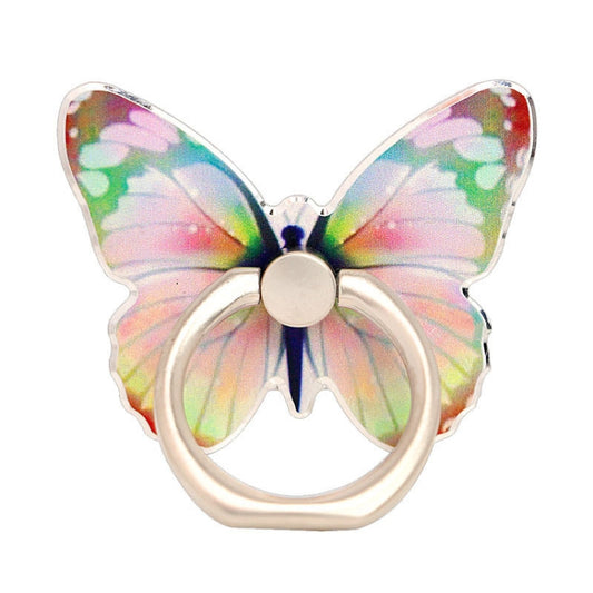 Cute Cartoon Butterfly Multifunctional Finger Ring Cell Phone Holder 360 Degree Rotating Universal Phone Ring Stand, Pale Pink, Green, Pink, Blue, Purple