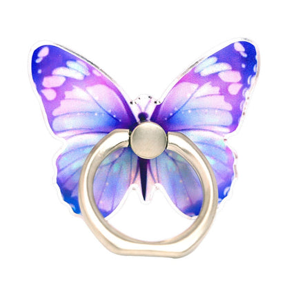 Cute Cartoon Butterfly Multifunctional Finger Ring Cell Phone Holder 360 Degree Rotating Universal Phone Ring Stand, Pale Pink, Green, Pink, Blue, Purple