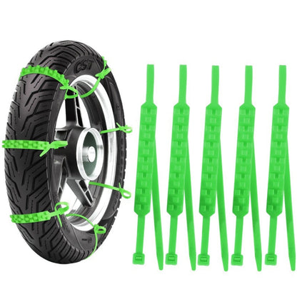5pcs/Set Motorcycle Electric Two-Wheeler Non-Damaging Anti-Skid Chain Ties, Black, Green, Red